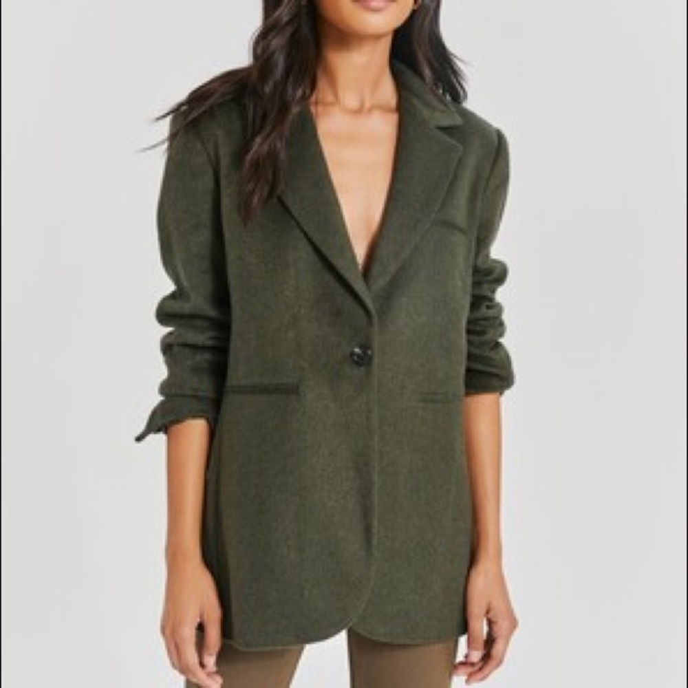 Something Navy Olive Green Single-Button Blazer - Worn once